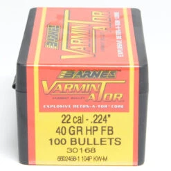 Barnes .224 / 22 40 Grain Varminator Hollow Point Flat Base Bullet (100 Ct.)
