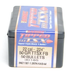 Barnes .224 / 22 50 Grain Tipped Triple-Shock X Flat Base Bullet (50 Ct.)