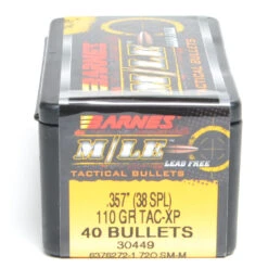 Barnes .357 / 357 110 Grain Tactical X Pistol Bullet (40 Ct.)