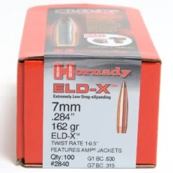 Hornady .284 / 7mm 162 Grain ELD-X (Extremely Low Drag Hunting) (100 Ct.)