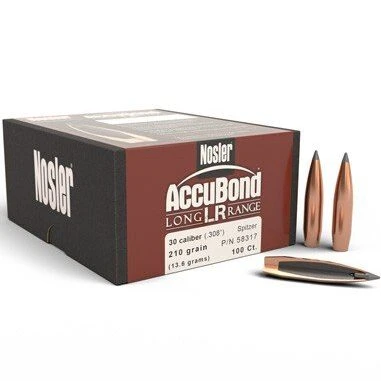 Nosler .308 / 30 210 Grain Spitzer Point AccuBond Long Range (100 Ct.) 3 Nosler .308 / 30 210 Grain Spitzer Point AccuBond Long Range (100 Ct.)