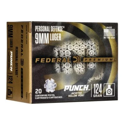 Federal 9mm 124 Gr JHP (20) Personal Defense "Punch" 3 Federal 9mm 124 Gr JHP (20) Personal Defense "Punch"