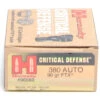 Hornady 380 Auto 90 Grain FTX (Flex Tip) Critical Defense Ammunition Ammunition (25 Rounds) 1 Hornady 380 Auto 90 Grain FTX (Flex Tip) Critical Defense Ammunition Ammunition (25 Rounds) -Best Ammunition Shop HOR90080 e1589248874680