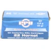 Prvi 22 Hornet 45 Grain Soft Point Ammunition (50 Rounds) -Best Ammunition Shop PPA22H e1614259481347