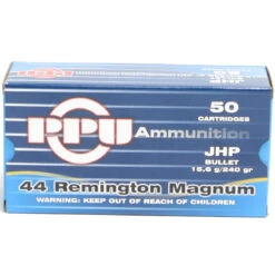 Prvi 44 Magnum 240 Grain Jacketed Hollow Point Ammunition (50 Rounds)