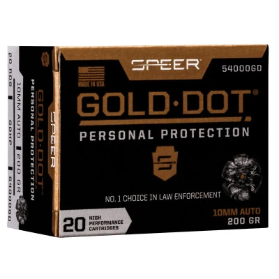 Speer 10MM Auto 200 Gr Gold Dot Duty Ammunition GD Hollow Point (20) 3 Speer 10MM Auto 200 Gr Gold Dot Duty Ammunition GD Hollow Point (20)
